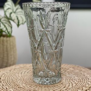 Vintage American Brilliant 9.5 ” Cut Crystal Bud Vase Clear Glass